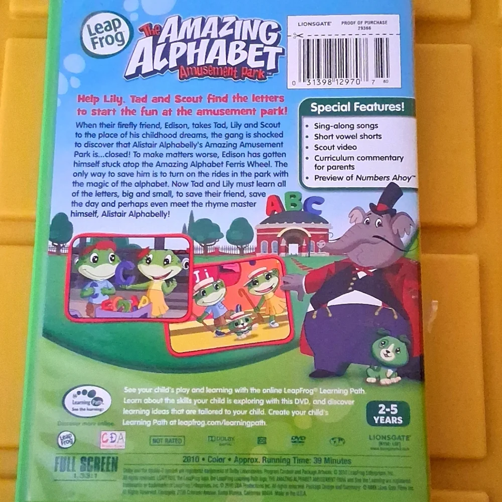 LeapFrog The Amazing Alphabet Amusement Park DVD